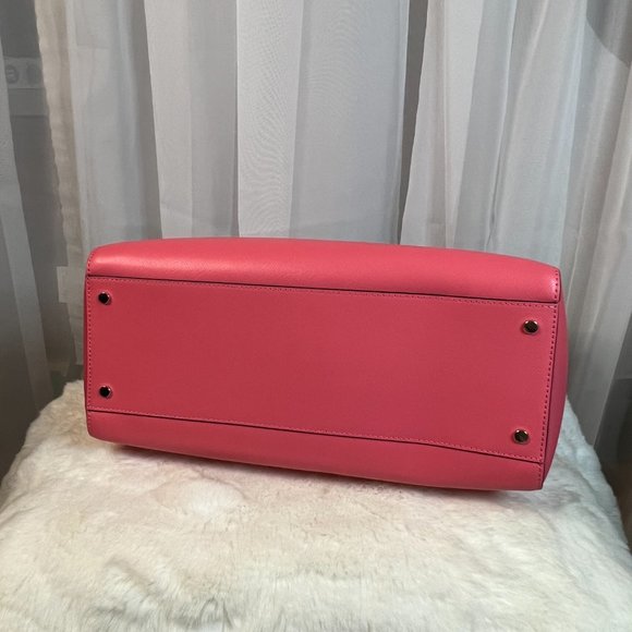 Kate Spade Staci Laptop Tote Triple Compartment Leather Garden Pink - Picture 3 of 8